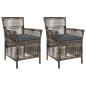 Preview: Gartenstuhl 2 stk. Grau und Dunkelgrau Poly-Rattan