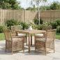 Preview: ARDEBO.de - Gartenstuhl 4 stk. Beige und Creme Poly-Rattan