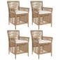 Preview: Gartenstuhl 4 stk. Beige und Creme Poly-Rattan