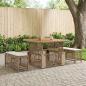 Preview: ARDEBO.de - Garten Essgruppe 3 stk. Beige und Creme Poly-Rattan