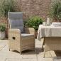 Preview: Verstellbarer Gartenstuhl Beige und Hellgrau