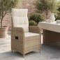 Preview: Verstellbarer Gartenstuhl Beige und Cremeweiß