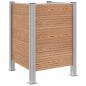 Preview: Mülltonnenzaun Braun 85 x 85 x 115 cm Aluminium und WPC
