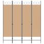 Preview: 4-teiliger Raumteiler Beige 160 x 180 cm Stoff
