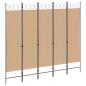 Preview: ARDEBO.de - 5-teiliger Raumteiler Beige 200 x 180 cm Stoff