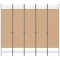 Preview: 5-teiliger Raumteiler Beige 200 x 180 cm Stoff