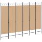 Preview: ARDEBO.de - 6-teiliger Raumtrenner Beige 240 x 180 cm Stoff