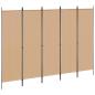 Preview: ARDEBO.de - 5-teiliger Raumteiler Beige 250 x 180 cm Stoff