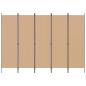 Preview: 5-teiliger Raumteiler Beige 250 x 180 cm Stoff