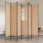 Preview: ARDEBO.de - 6-teiliger Raumtrenner Beige 240 x 200 cm Stoff