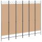Preview: 6-teiliger Raumtrenner Beige 240 x 200 cm Stoff