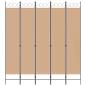 Preview: 5-teiliger Raumteiler Beige 200 x 220 cm Stoff