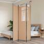 Preview: ARDEBO.de - 3-teiliger Raumteiler Beige 150 x 200 cm Stoff