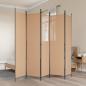 Preview: ARDEBO.de - 5-teiliger Raumteiler Beige 250 x 200 cm Stoff