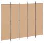 Preview: 5-teiliger Raumteiler Beige 250 x 200 cm Stoff