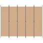 Preview: 5-teiliger Raumteiler Beige 250 x 200 cm Stoff