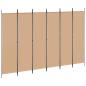 Preview: 6-teiliger Raumtrenner Beige 300 x 200 cm Stoff