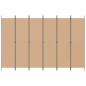 Preview: 6-teiliger Raumtrenner Beige 300 x 200 cm Stoff
