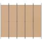 Preview: 5-teiliger Raumteiler Beige 250 x 220 cm Stoff