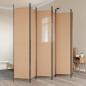 Preview: ARDEBO.de - 6-teiliger Raumtrenner Beige 300 x 220 cm Stoff