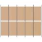Preview: 5-Panel Raumteiler Beige 250 x 200 cm Stoff