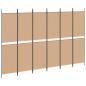 Preview: 6-teiliger Raumtrenner Beige 300 x 200 cm Stoff