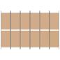 Preview: 6-teiliger Raumtrenner Beige 300 x 200 cm Stoff
