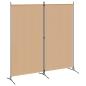 Preview: 2-teiliger Raumteiler Beige 175 x 180 cm Stoff