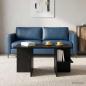 Preview: ARDEBO.de - Couchtisch Schwarze Eiche 87 x 50 x 45 cm Holzwerkstoff