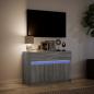 Preview: TV-Schrank mit LED-Beleuchtung Grau Sonoma 91x34x61 cm