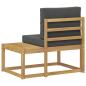Preview: Outdoor End Sofa Weiß 91 x 63 x 73 cm Massivholz Akazie