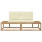 Preview: Outdoor End Sofa mit Kissen 2 Stück Weiß Massivholz Akazie