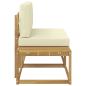 Preview: Outdoor End Sofa mit Kissen 2 Stück Weiß Massivholz Akazie