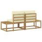 Preview: Outdoor End Sofa mit Kissen 2 Stück Weiß Massivholz Akazie