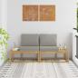 Preview: ARDEBO.de - Outdoor End Sofa mit Kissen 2 Stück Weiß Massivholz Akazie
