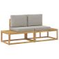 Preview: Outdoor End Sofa mit Kissen 2 Stück Weiß Massivholz Akazie