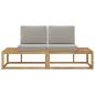 Preview: Outdoor End Sofa mit Kissen 2 Stück Weiß Massivholz Akazie
