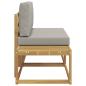 Preview: Outdoor End Sofa mit Kissen 2 Stück Weiß Massivholz Akazie