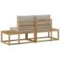 Preview: Outdoor End Sofa mit Kissen 2 Stück Weiß Massivholz Akazie