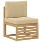 Preview: Outdoor Mittelsofa Massivholz Akazie Weiß