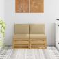 Preview: ARDEBO.de - 2 Stück Outdoor Mittelsofa Massivholz Akazie Weiß