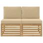 Preview: 2 Stück Outdoor Mittelsofa Massivholz Akazie Weiß