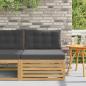 Preview: ARDEBO.de - Outdoor Mittelsofa Massivholz Akazie Weiß