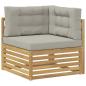 Preview: Outdoor Ecksofa Massivholz Akazie Weiß