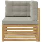 Preview: Outdoor Ecksofa Massivholz Akazie Weiß