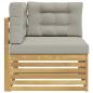 Preview: Outdoor Ecksofa Massivholz Akazie Weiß