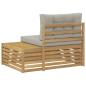 Preview: Outdoor End Sofa Weiß 115 x 83 x 73 cm Massivholz Akazie