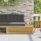 Preview: ARDEBO.de - Outdoor End Sofa Weiß 115 x 83 x 73 cm Massivholz Akazie