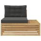 Preview: Outdoor End Sofa Weiß 115 x 83 x 73 cm Massivholz Akazie