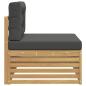 Preview: Outdoor End Sofa Weiß 115 x 83 x 73 cm Massivholz Akazie